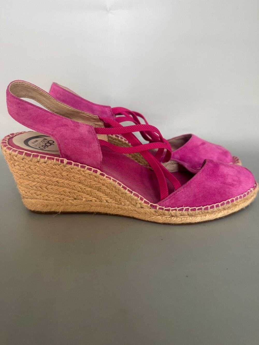 ABEO B.I.O Systems Delano Espadrille Wedge Suede Sandals in Fuchsia Size 10 (B)